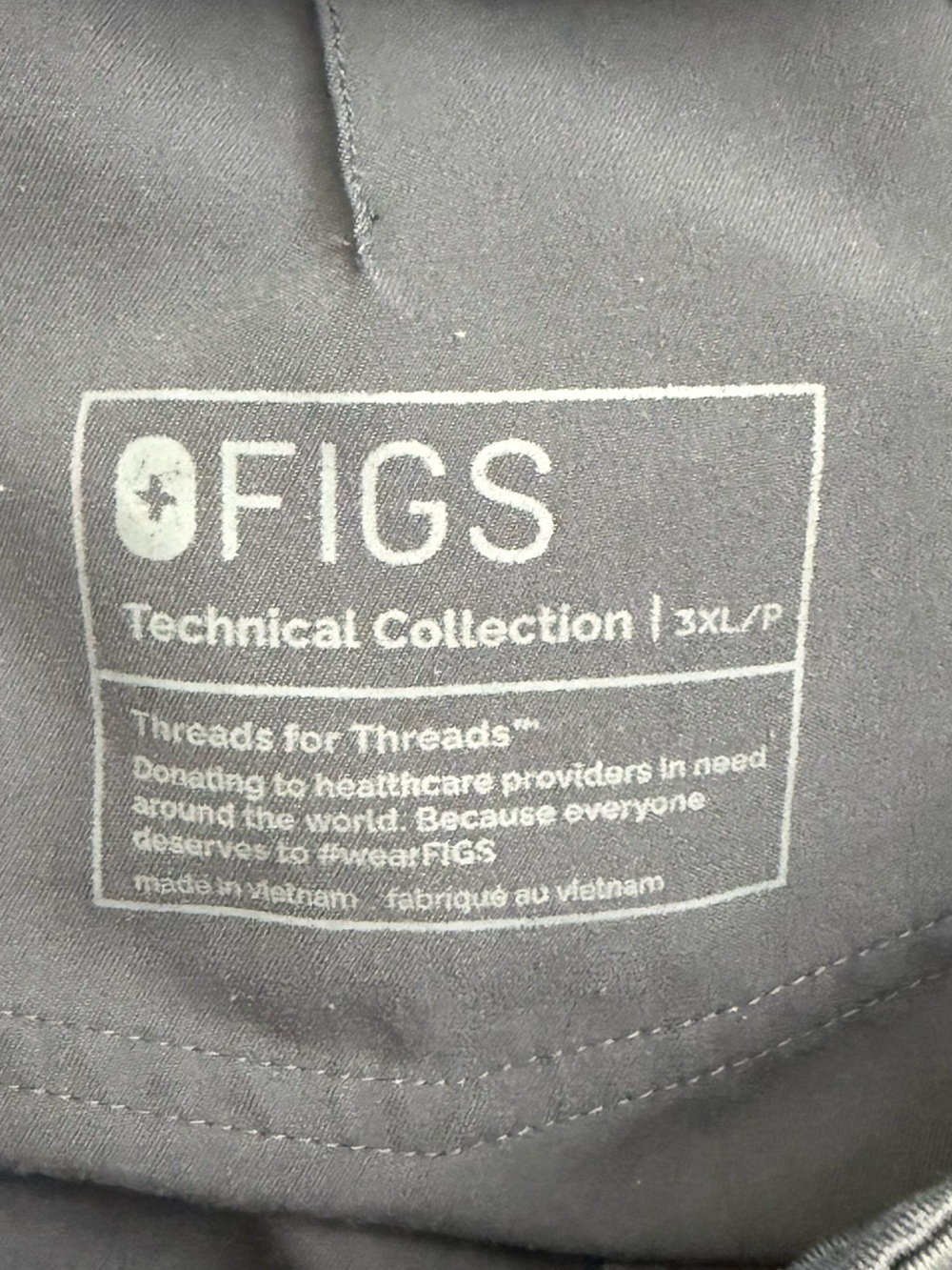 FIGS | High Waisted Zamora Jogger Scrub Pants | Charcoal Grey | Size 3XL/P - Picture 5 of 6